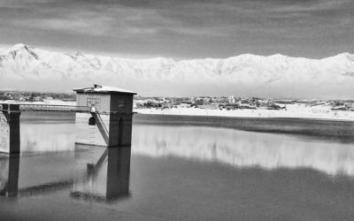 نمای زیبای بند قرغه در فصل زمستان